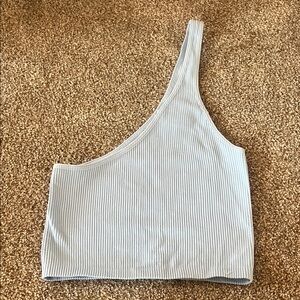 Urban Outfitters Light Blue Asymmetrical Crop Top